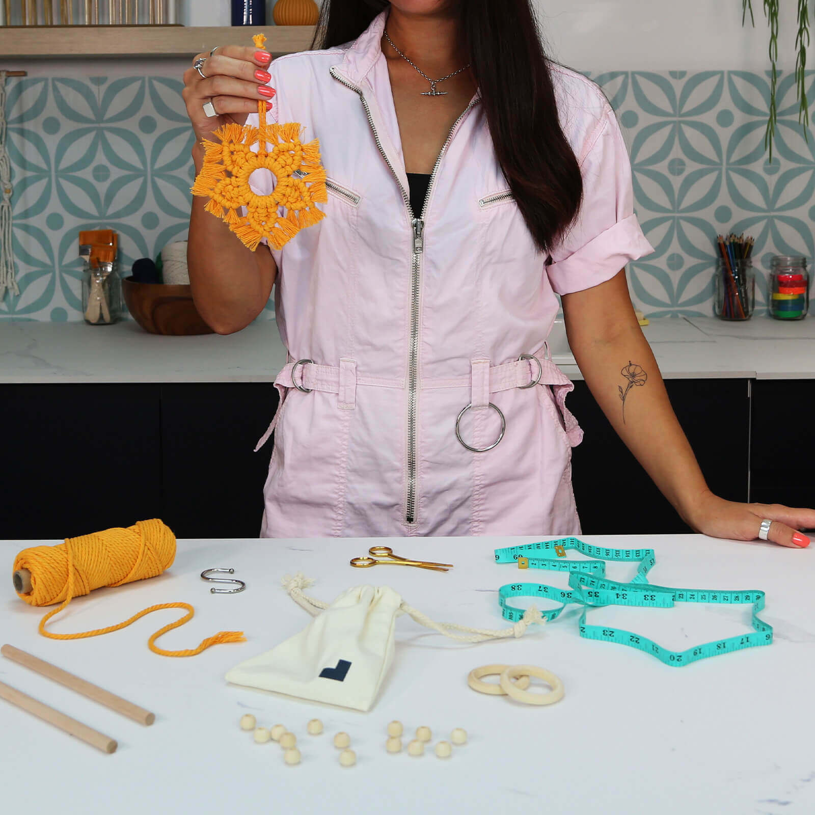 Makramee-Stern-Projekt