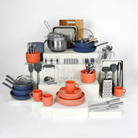 geschirr-Lachs && pfannenset-Ägäisches Blau