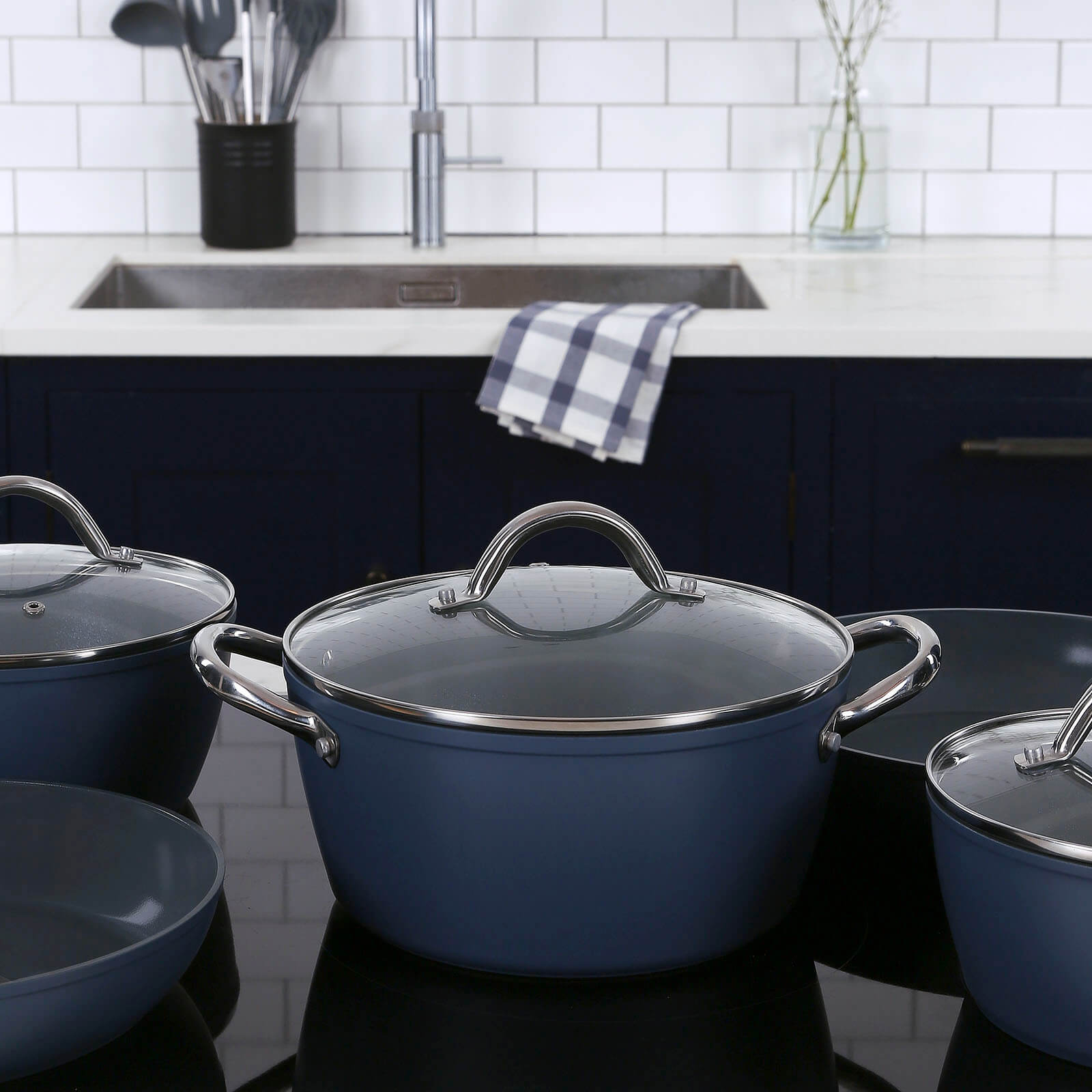 5-teiliges Kochpfannen-Set - Aegean Blue